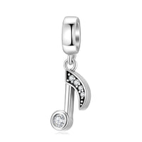 S925 Sterling Silver Inlaid Diamond Instrument Guitar Piano DIY Bracelet Necklace Pendant Accessories