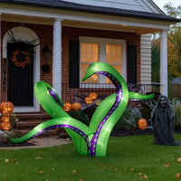 2 Pack Halloween Inflatable Octopus Tentacles Outdoor Decorations, Blow Up Hanging Decoration With Built-in LED Lights, Striking Window Decor For Halloween Party Outdoor Yard Garden Lawn