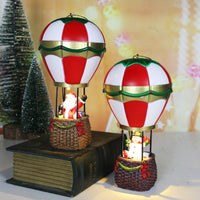 Adornos de decoración de muñeco de nieve de Papá Noel con globo aerostático luminoso navideño de resina navideña