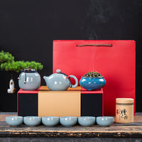 Simple Ceramic Kung Fu Tea Set Gift Box
