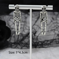 Pendientes de Halloween con simulación de calavera y esqueleto humano, pendientes desmontables