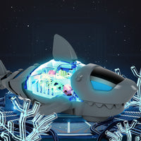 Children's Electric Shark Toy Car Universal Transparent Gear Light-emitting Music