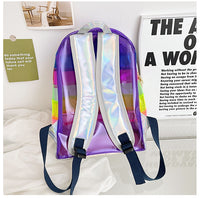 Mochila transparente de PVC arcoíris