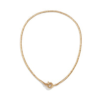 Collier simple à chaîne plate en os de serpent pour femmes