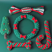 Tooth Cleaning Dog Toy Cotton Thread Christmas Tree Gift Doll