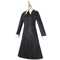 Disfraz de Cos Halloween Miércoles Adams Vestido negro