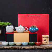 Simple Ceramic Kung Fu Tea Set Gift Box