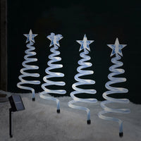 Estacas solares para jardín de árbol de Navidad en espiral