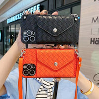 Woven Card Holder Crossbody iPhone Case