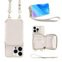 Crossbody Zipper Wallet Protective Leather iPhone Case