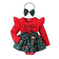 Santa Baby Ruffled Romper Skirt (Baby)