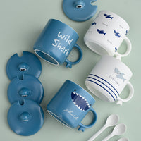 Cadeau d'activité de tasse de couple en céramique de requin créatif