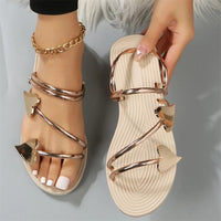 Pantoufles en forme de cœur, chaussures de plage d'été plates pour femmes