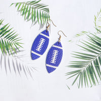 Trendy Soft Football PU Leather Leaf Earrings For Women Multicolor