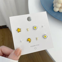 Strawberry Heart Star Delicate Resin Stud Earrings