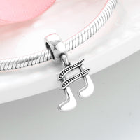 S925 Sterling Silver Inlaid Diamond Instrument Guitar Piano DIY Bracelet Necklace Pendant Accessories