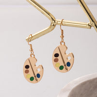 Artist Paint Gold Pallet Earrings