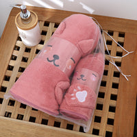 Two-piece Set Gift Thickened Coral Velvet Cartoon Animal Shape Beach Towel