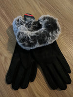Stylish Touch Screen Fleece Lined Driving Gloves With Fur Trim