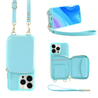 Crossbody Zipper Wallet Protective Leather iPhone Case