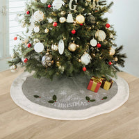 Gray Merry Christmas Tree Skirt