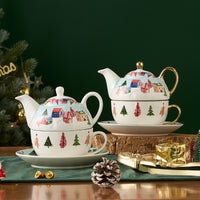 Gift Box British Teapot Gold-plated Coffee Set Ceramic Tea Set Christmas Gift