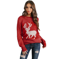 Reindeer Pullover Knitted Sweater