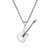 Stainless Steel Guitar Pendant Titanium Steel Necklace (Mens)