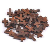 Wooden Cross Beads (50 Pcs)
