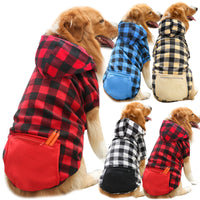 Buffalo Plaid Zipper Pocket Dog Cat Pet Clothes Sweatshirt