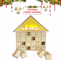 Decoración creativa del calendario de adviento de madera