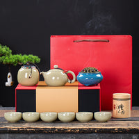 Simple Ceramic Kung Fu Tea Set Gift Box