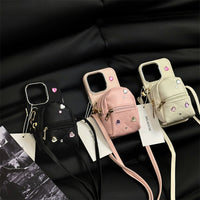 Crossbody Leather Small Backpack Phone Case
