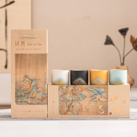 Tea Cup Gradient Color Master Cup Gift Box With Hand Gift Tea Set