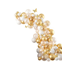 111PC Golden Balloon Butterfly Set with Inflator