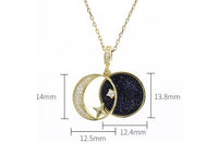 Collier étoile lune en argent sterling S925