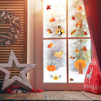 Autumn Maple Leaf Window Sticker Thanksgiving Window Sticker Maple Leaf Turkey