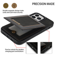 Card Holder Leather iPhone Case Photo Frame Magnetic Snap Protective