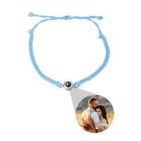 Pulsera tejida a mano con proyección de fotografías en color personalizada y creativa