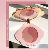 Sea Shell Powder Blush Bronzer Highlighter 2-in-1 Mirror Compact