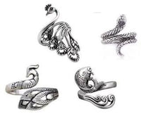 Peacock Koi Ring 925 Aguja de gancho con artefacto de línea