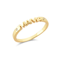 Simple LOVE MAMA Letter S925 Silver Zircon Rings