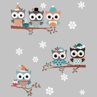 Winter Owls Wall Decals