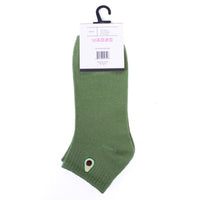 Low Cut Avocado Embroidery Ribbed Socks
