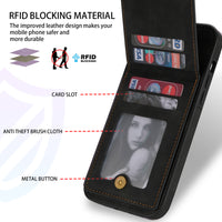 Card Holder Leather iPhone Case Photo Frame Magnetic Snap Protective