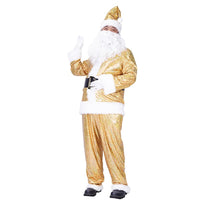 Traje de actuación de escenario de ropa dorada de Santa Claus Cos