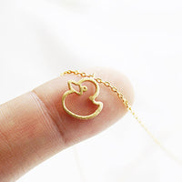 Cute Hollow Little Duck Sweet Pendant Necklace
