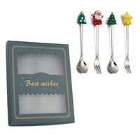 Christmas Dessert Spoon Fruit Fork Sets