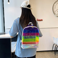 Mochila transparente de PVC arcoíris