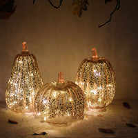 Lanterne citrouille décorative en verre d'Halloween